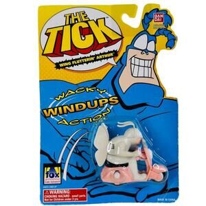 VTG 1995 Bandai The Tick Wacky Windup‎ Action Flutterin' Arthur Toy